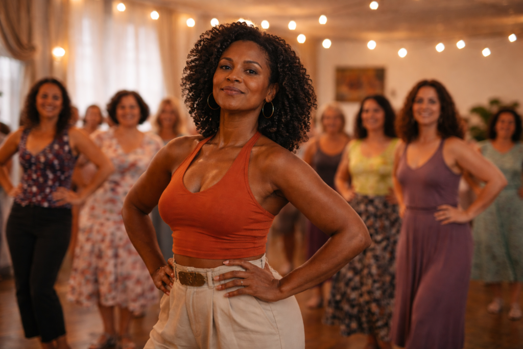 mulheres dançando dança de salão em baile no Brasil